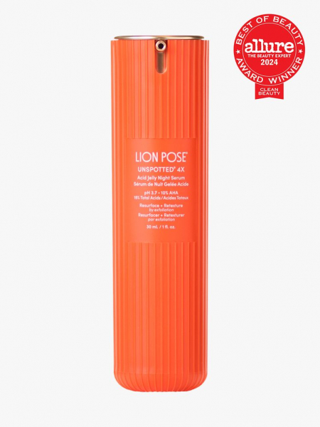 night serum in branded orange color way with inner pump on light gray background with red and white 2024 allure best of beauty seal