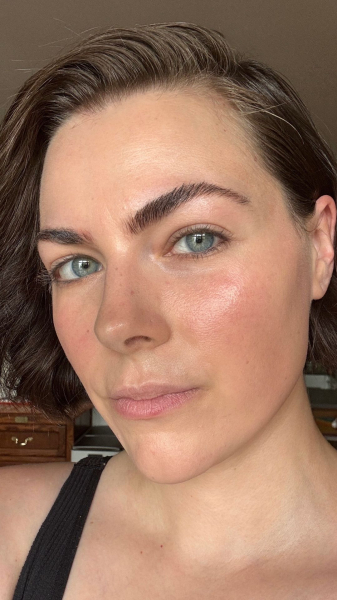 Nicola Dall'Asen before applying the Victoria Beckham Beauty Bitten Lip Tint