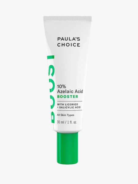 Paula's Choice 10% Azelaic Acid Booster white tube with green top on light grey background