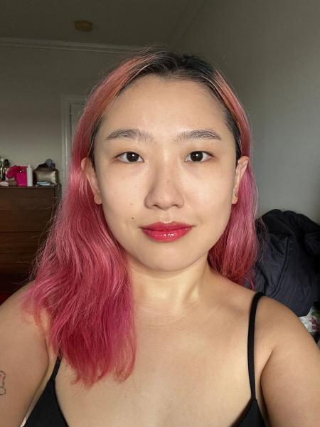 A selfie of Allure commerce editor Sarah Han before applying Victoria Beckham Contour Stylus