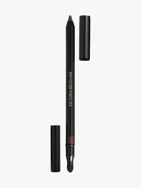 Victoria Beckham Beauty Satin Kajal Liner Cocoa black eyeliner pencil on light gray background