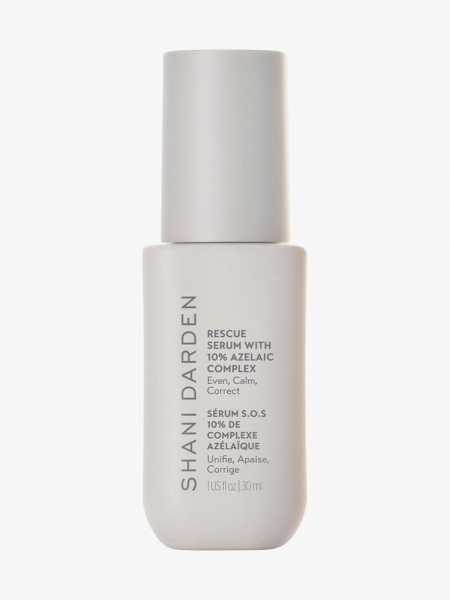 Shani Darden Rescue Serum with 10% Azelaic Complex gray serum bottle on light gray background